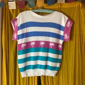 Vintage short sleeve knit palm shirt